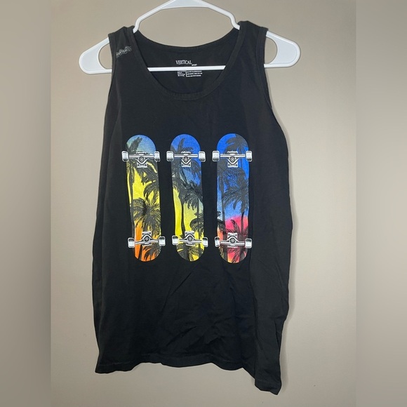 Vertical Sport Black Tank Top with Skateboard Graphic Men’s Size M - Picture 1 of 4